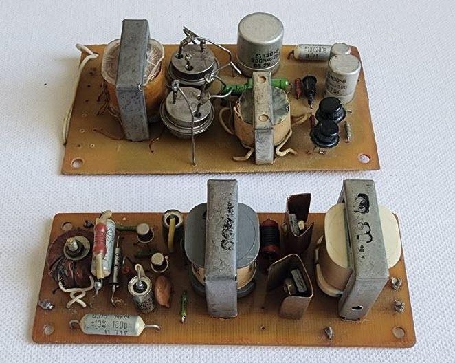 Рис. 13. Самодельные УНЧ на транзисторах