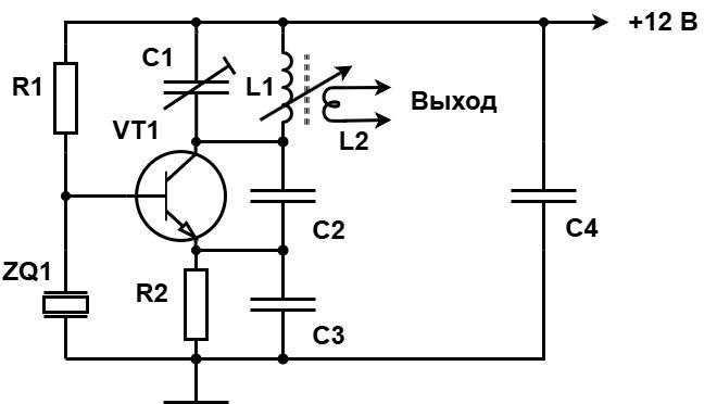 Рис. 25. Генератор с кварцевым резонатором