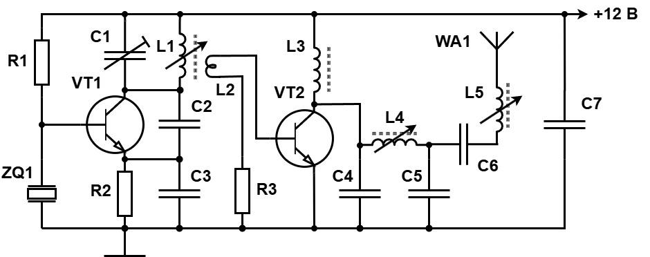 Рис. 28. Добавляем усилитель мощности на транзисторе КТ606А