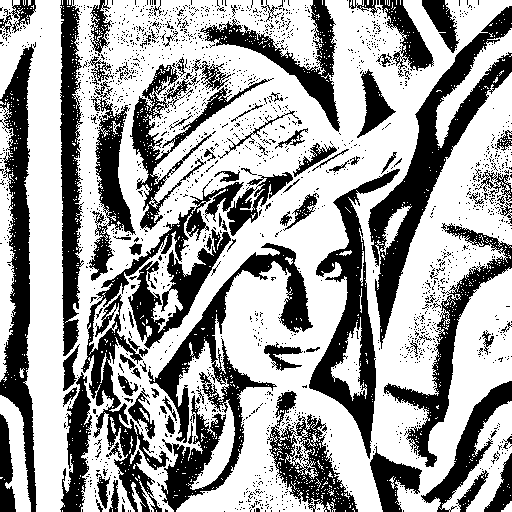 Порог со значением 128 по нормированному изображению.