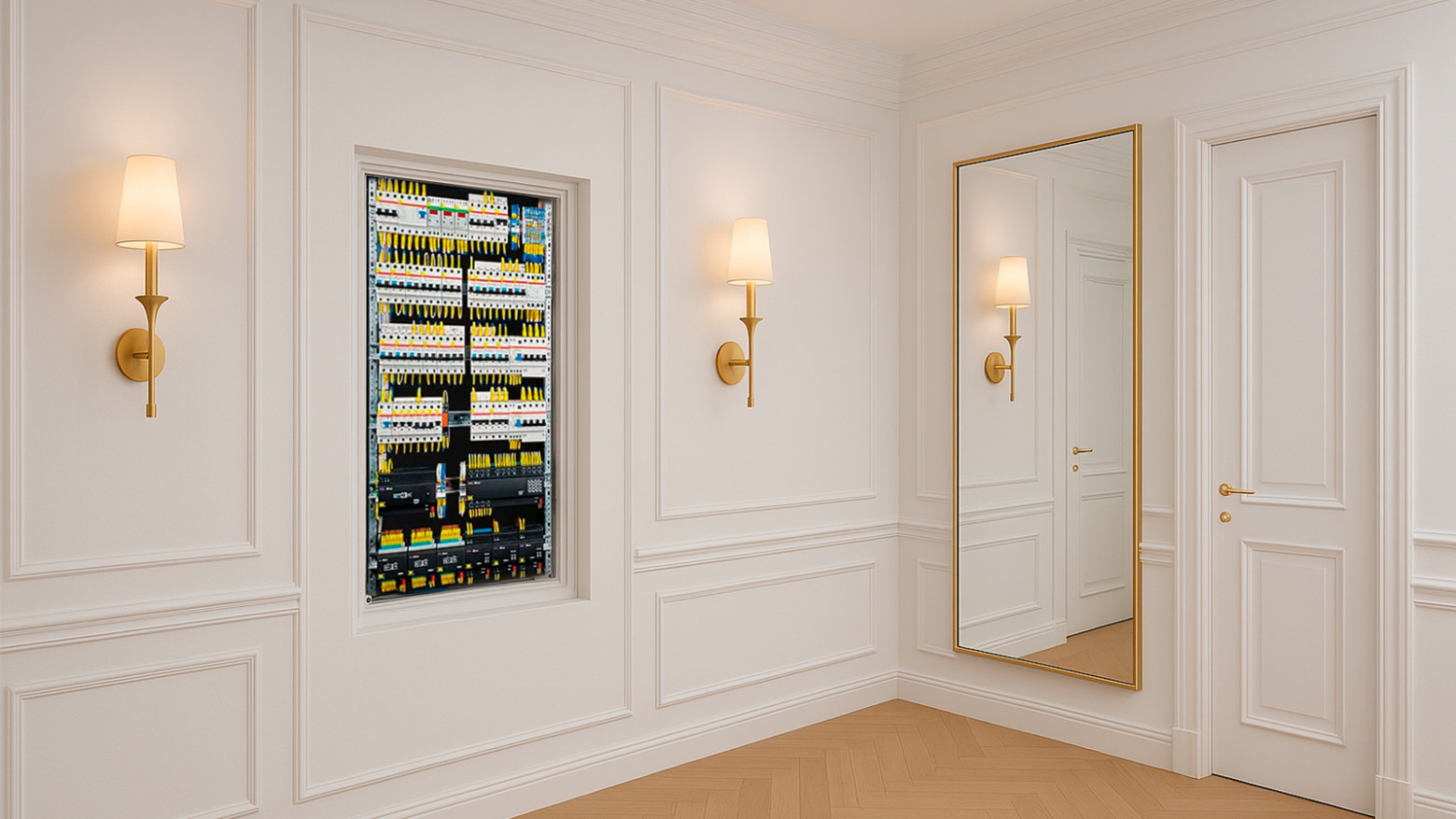 Распределительный щит с проводным умным домом KNX