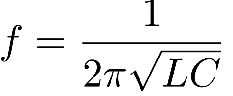 Где f — частота колебаний, L — индуктивность катушки, C — ёмкость конденсатора
