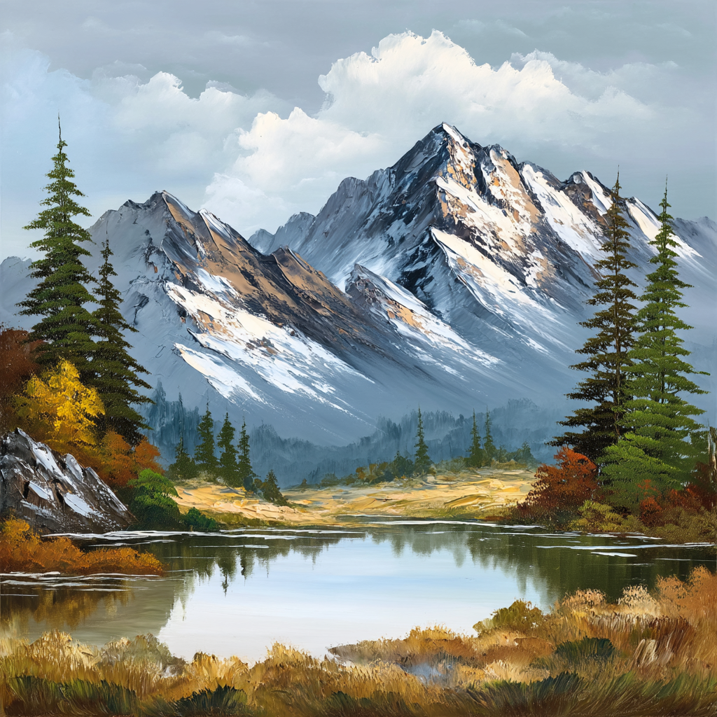 Горный пейзаж с заснеженными вершинами