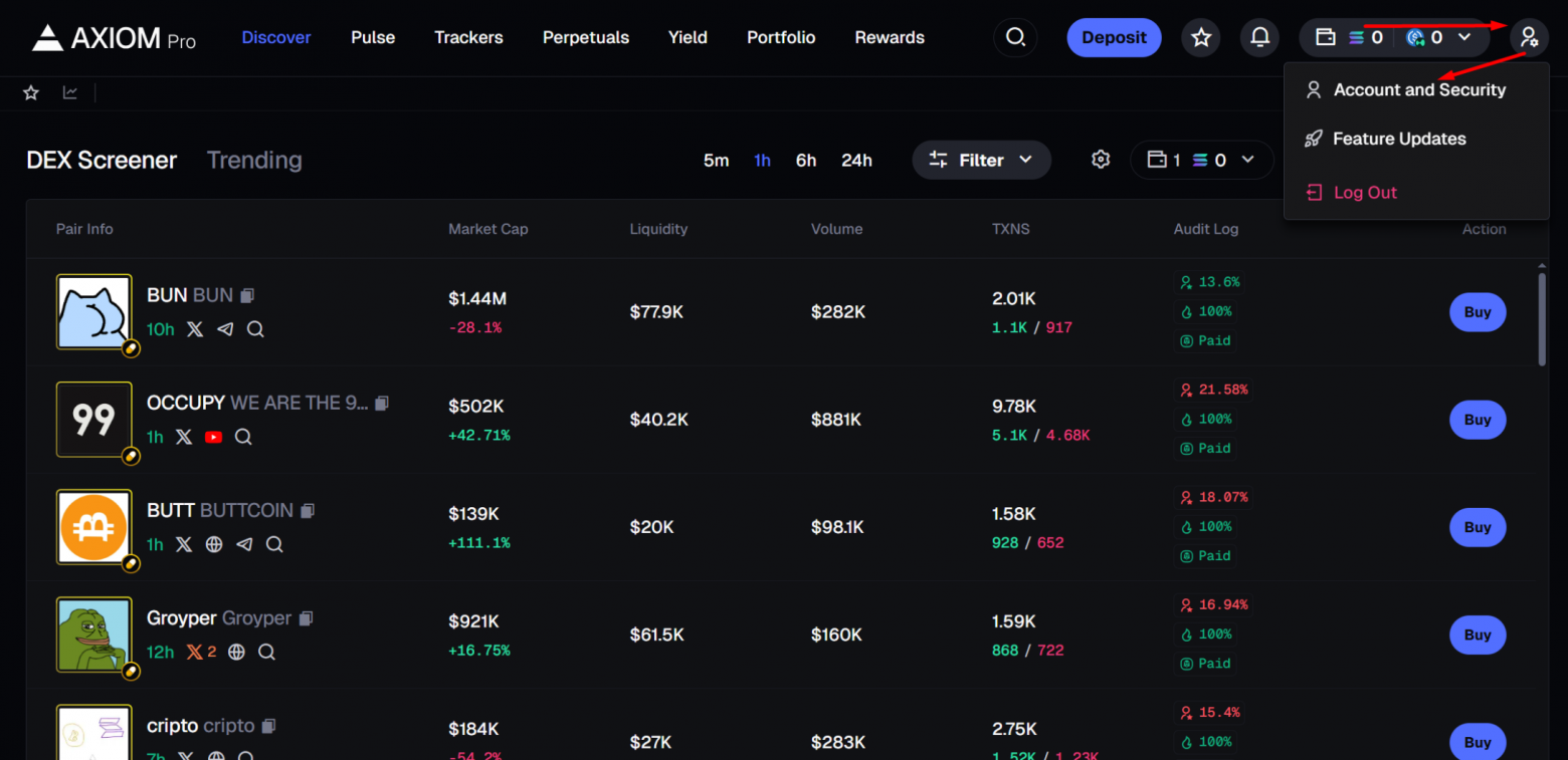 Axiom Trade обзор торговой платформы нового поколения. Платформа для торговли мемкоинами Axiom Trade - 6 Axiom Trade обзор торговой платформы нового поколения. Платформа для торговли мемкоинами Axiom Trade - 6