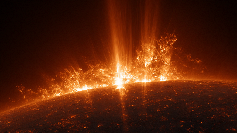 Эффектное разрушение солнечного водородного протуберанца засняли на видео