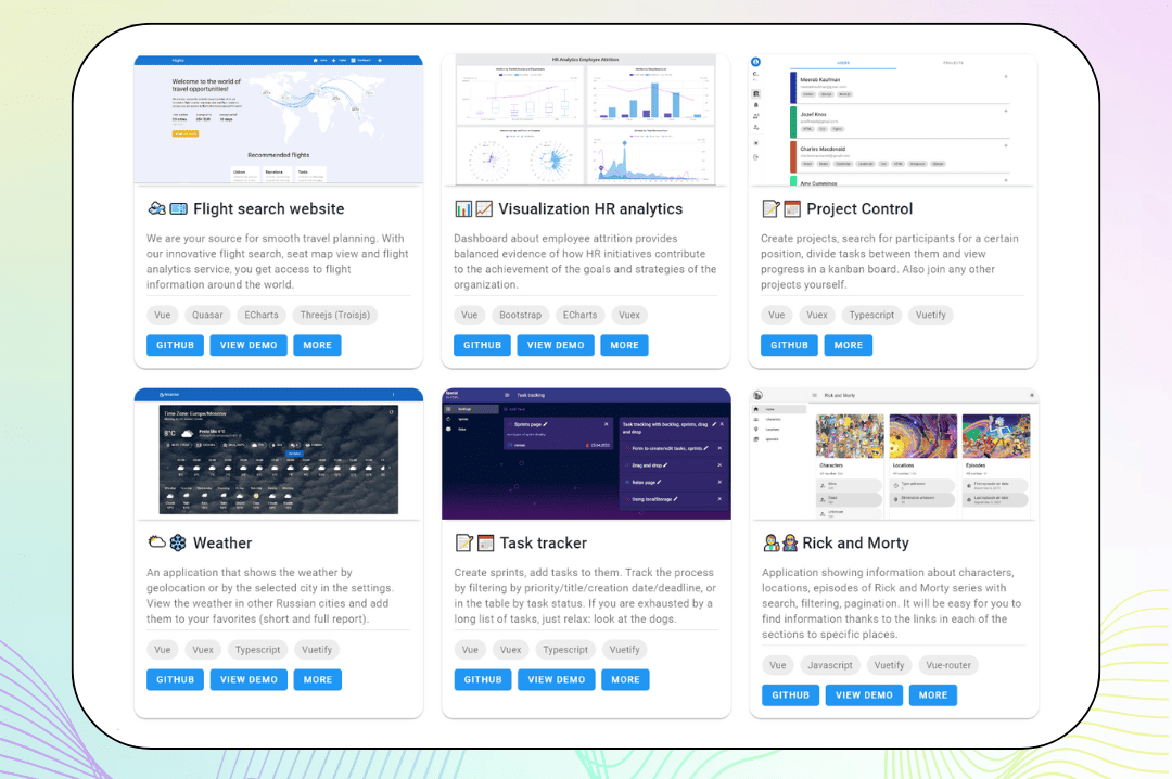 И все это, конечно, собрано еще в одном пет-проекте - сайте-портфолио