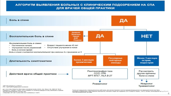 Пример диагностической схемы которые должен держать в голове врач первичного амбулаторного звена при обследовании больного с жалобами на боль в спине, суставах, конечностях.