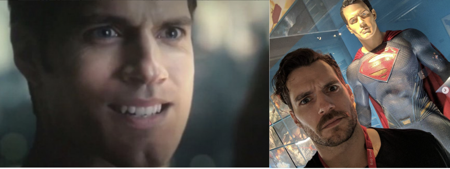 Генри Кавилл в фильме vs Генри Кавилл на съёмках