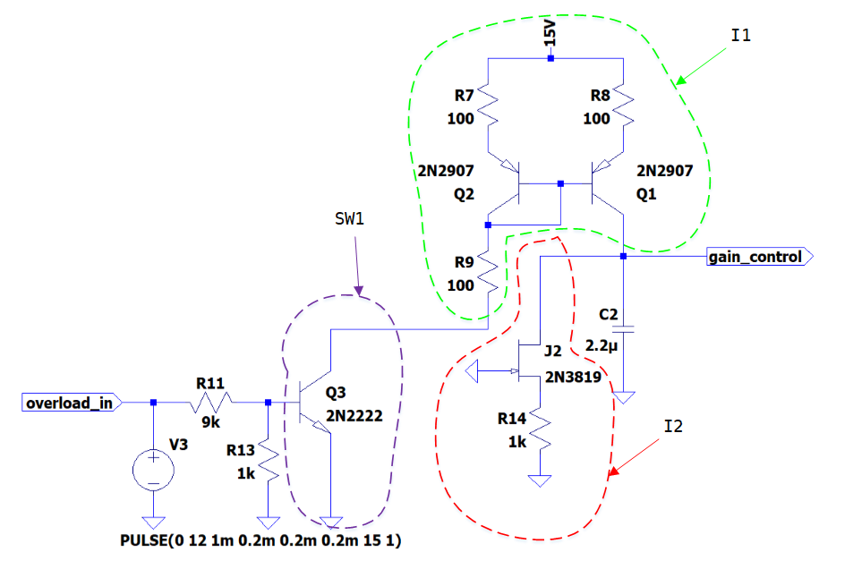 Схема детектора и источников тока