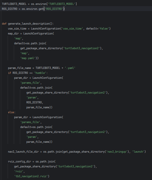 код запуска пакета turtlebot3_navigation2