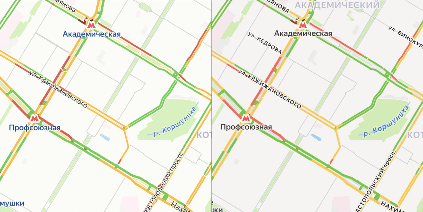 Редизайн Яндекс Карт: почему мы перекрасили дороги - 13