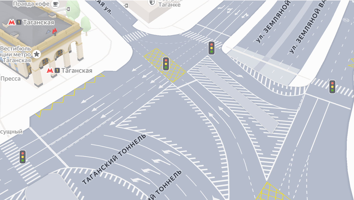 Детализация дорог в режиме навигации