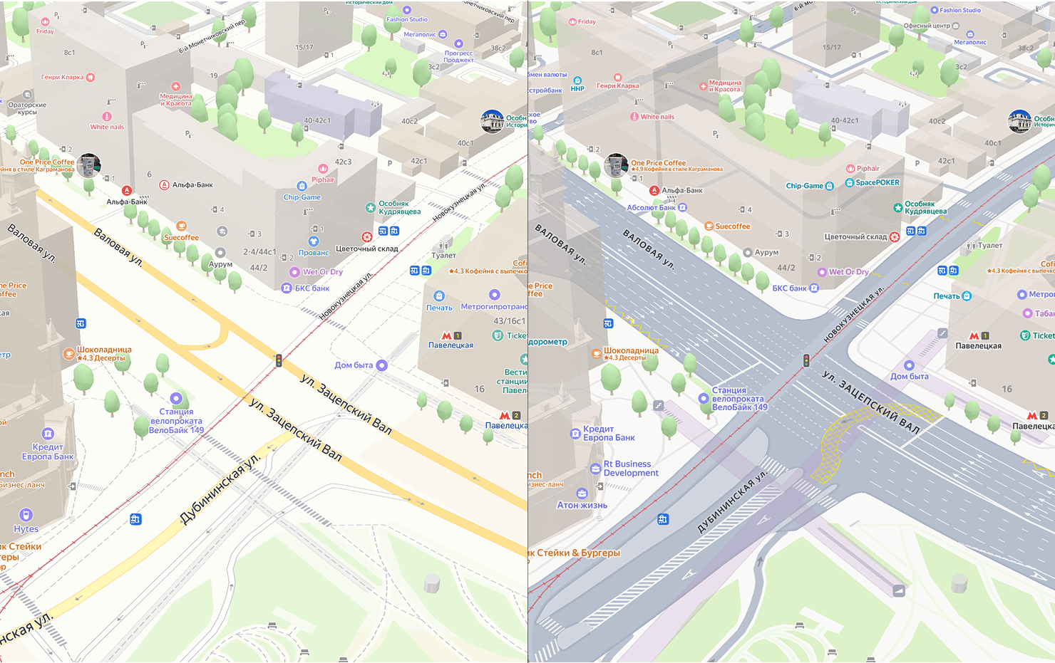 Реалистичные дороги помогут быстрее сориентироваться на местности пешеходам, например при выходе из метро