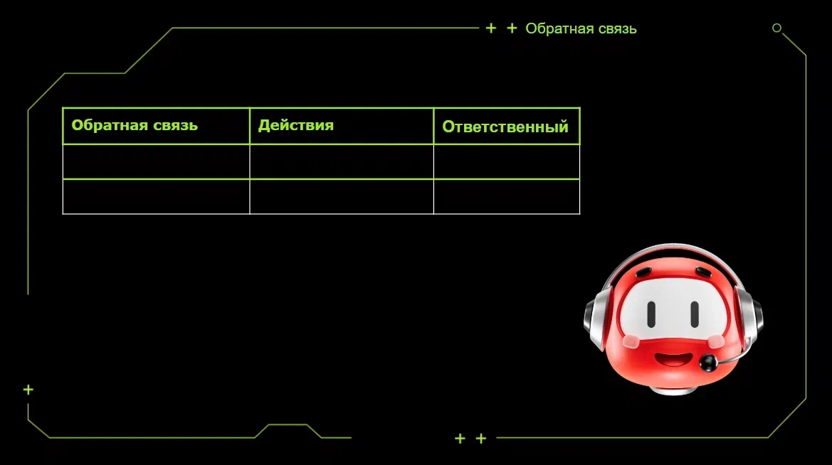 Таблица обратной связи