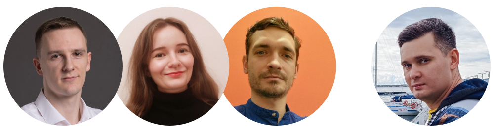 Алексей Любезный, Полина Комарова, Якуб Харабет и Виталий Шелест