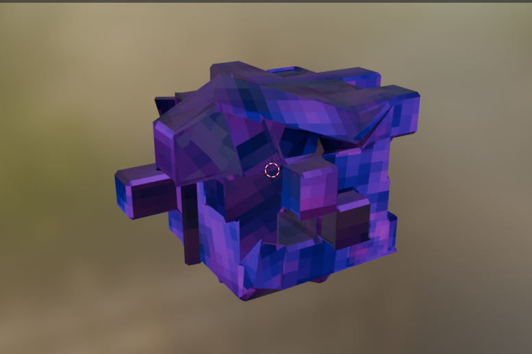 Как выглядит кубик в Blender, пытался запекать, чтобы нормально выглядел в Unity, но не помогло, либо я вупсень