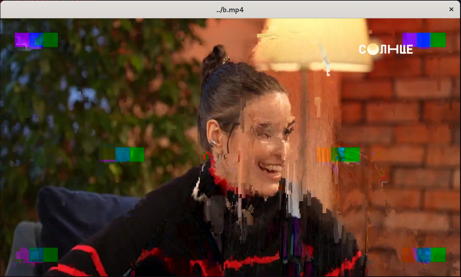 Пример рассыпания картинки на H.264 кодеке.