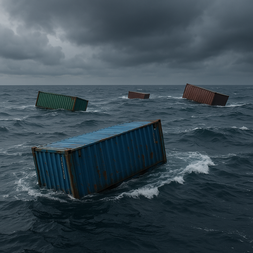 Контейнеры, дрейфующие в океане
