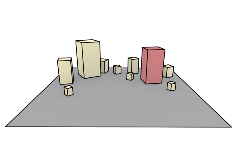 Пример несимметричной сцены, где сохраняется визуальный баланс. Источник 