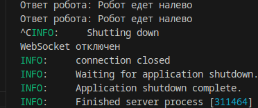 Логи бекенда в terminal