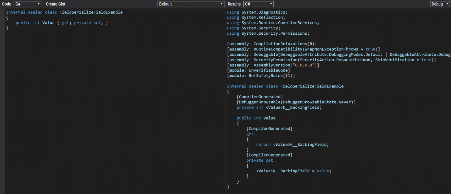 Результат работы компилятора