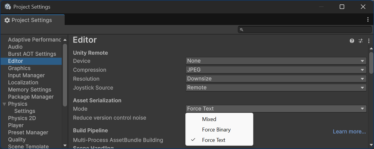 Режимы сериализации в Unity