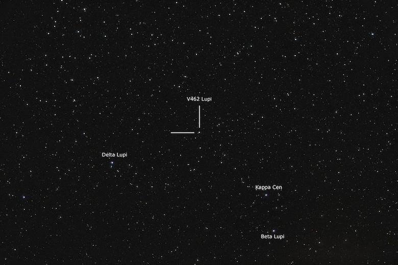 Вспыхнула нежданная звезда: новая V462 Lupi удивила астрономов яркой вспышкой