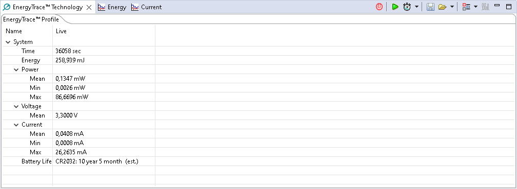 Потребление в дежурном режиме в течение 10 часов.