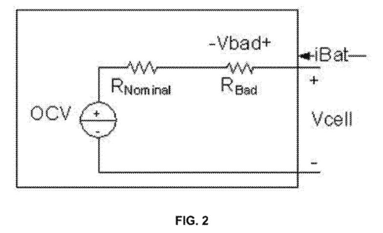 Схема замещения АКБ (справедлива только для постоянного тока)  