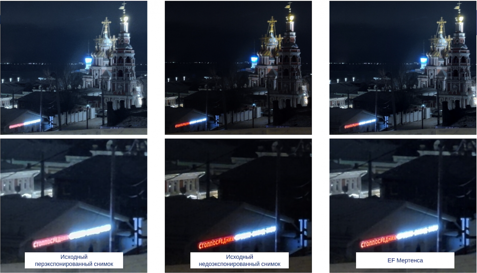 Результат работы смешивания экспозиций Мертенса