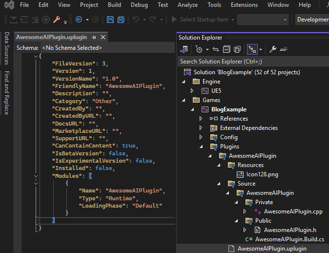 Вот как должна выглядеть окончательная структура плагина (на примере моего проекта Unreal Engine):