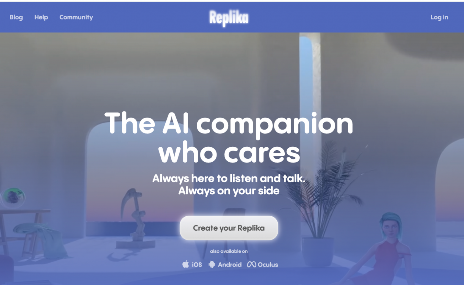 Позиционирование Replika – ИИ-компаньон, которому не все равно