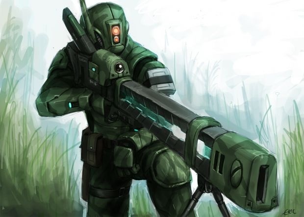 Рейлган в сороковом тысячелетии. Даже так видно две отдельные рельсы.  