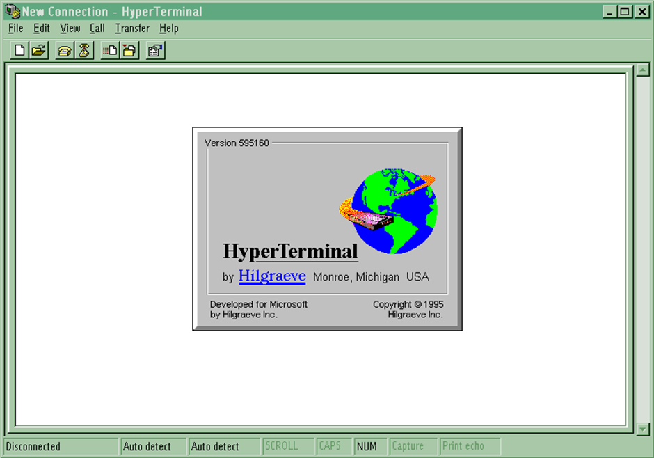 HyperTerminal в Windows 95