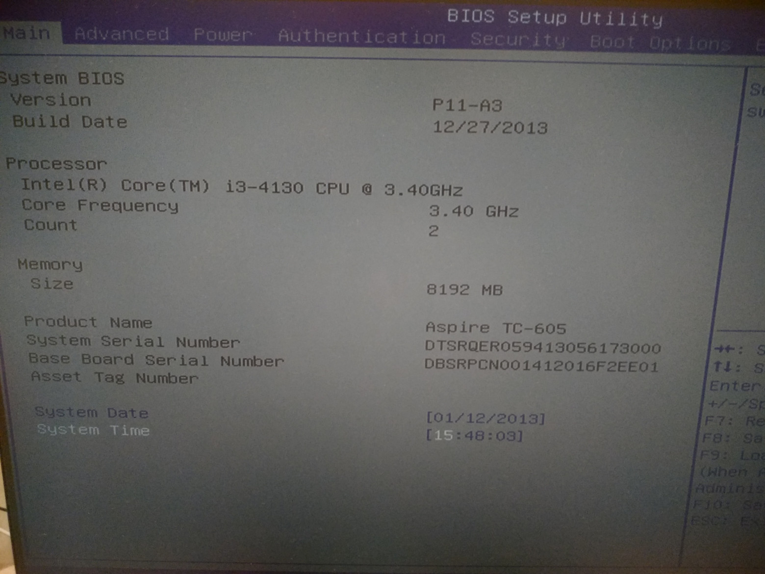 BIOS загрузился. Только с датами и временем немного проблемы, но это поправимо