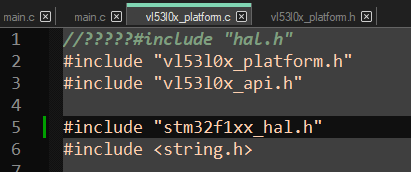 Изменение файла vl53l0x_platform.c