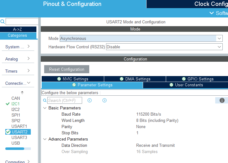 Включение USART2