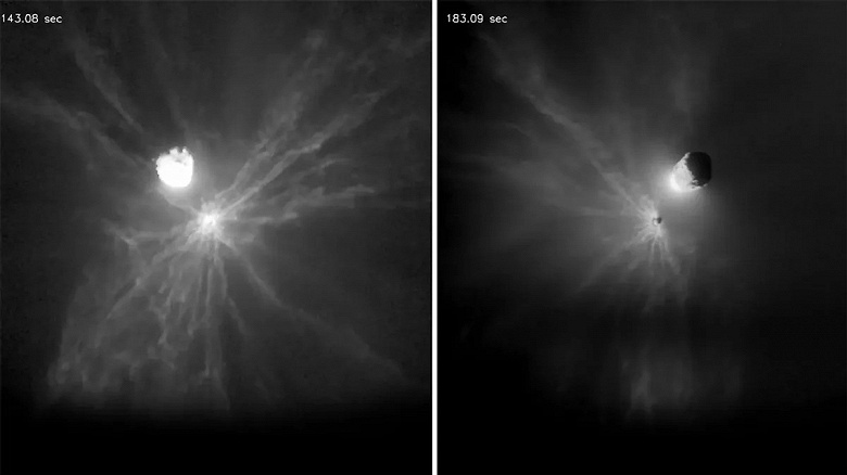 Обнаружены неожиданные последствия столкновения космического аппарата DART с астероидом Диморфос - 1 Обнаружены неожиданные последствия столкновения космического аппарата DART с астероидом Диморфос