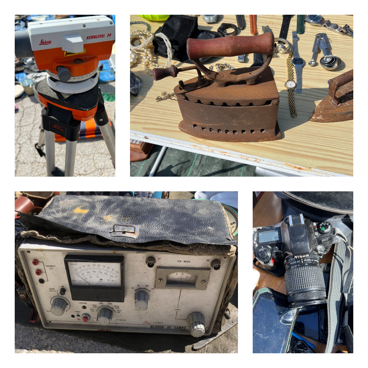 И снова испанская барахолка: оптический нивелир, измеритель поля и… утюги - 1