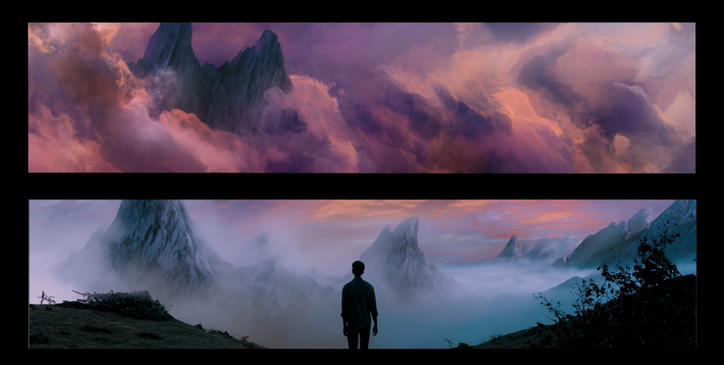 Кинематографический пейзаж, Midjourney