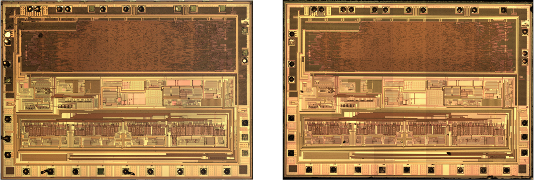 Кристаллы микросхемы К1987ПВ014 и ATT7053C