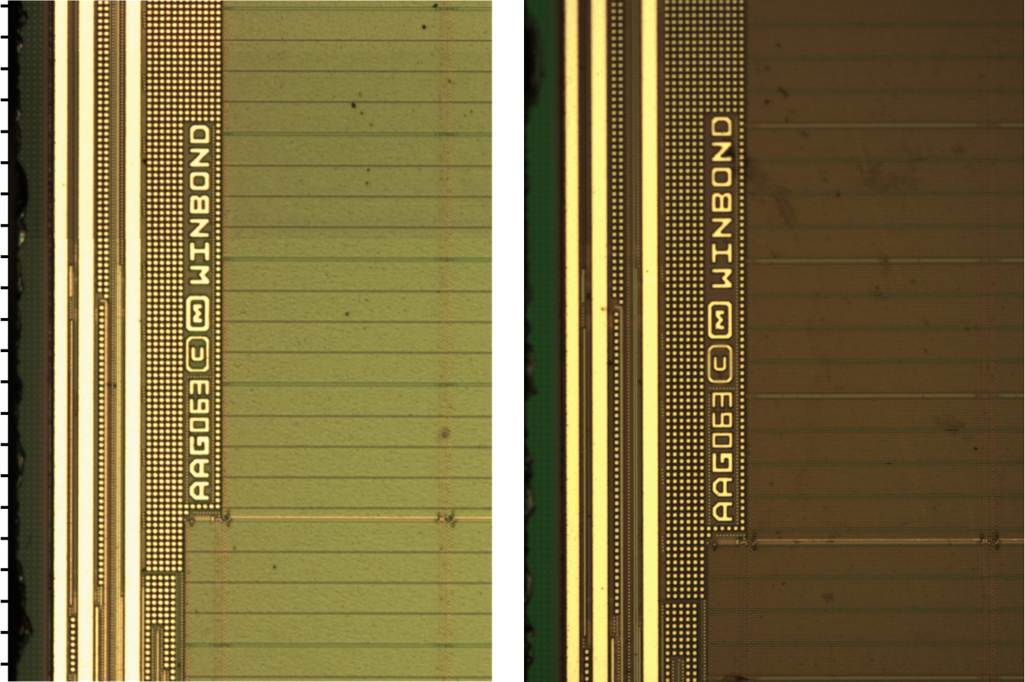 Метки на кристалле из микросхем GSN2516Y и W25Q16