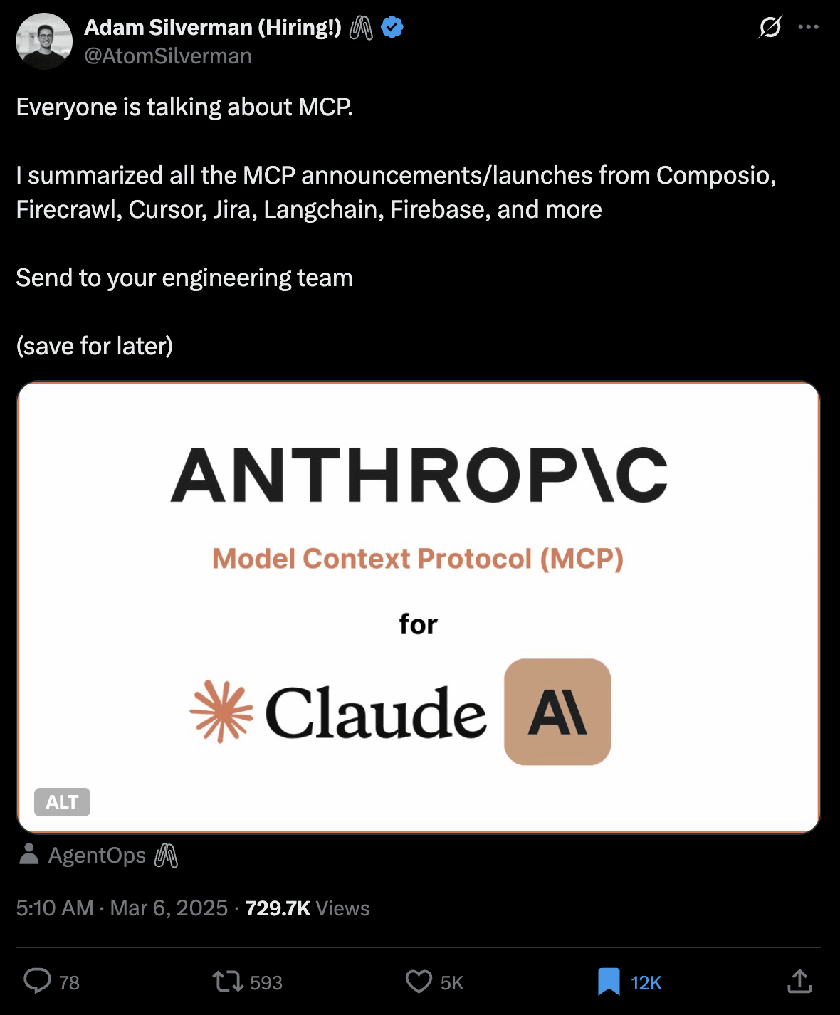 Все говорят о MCP. Я собрал все анонсы и запуски MCP от Composio, Firecrawl, Cursor, Jira, Langchain, Firebase и других. Отправьте это своей инженерной команде.