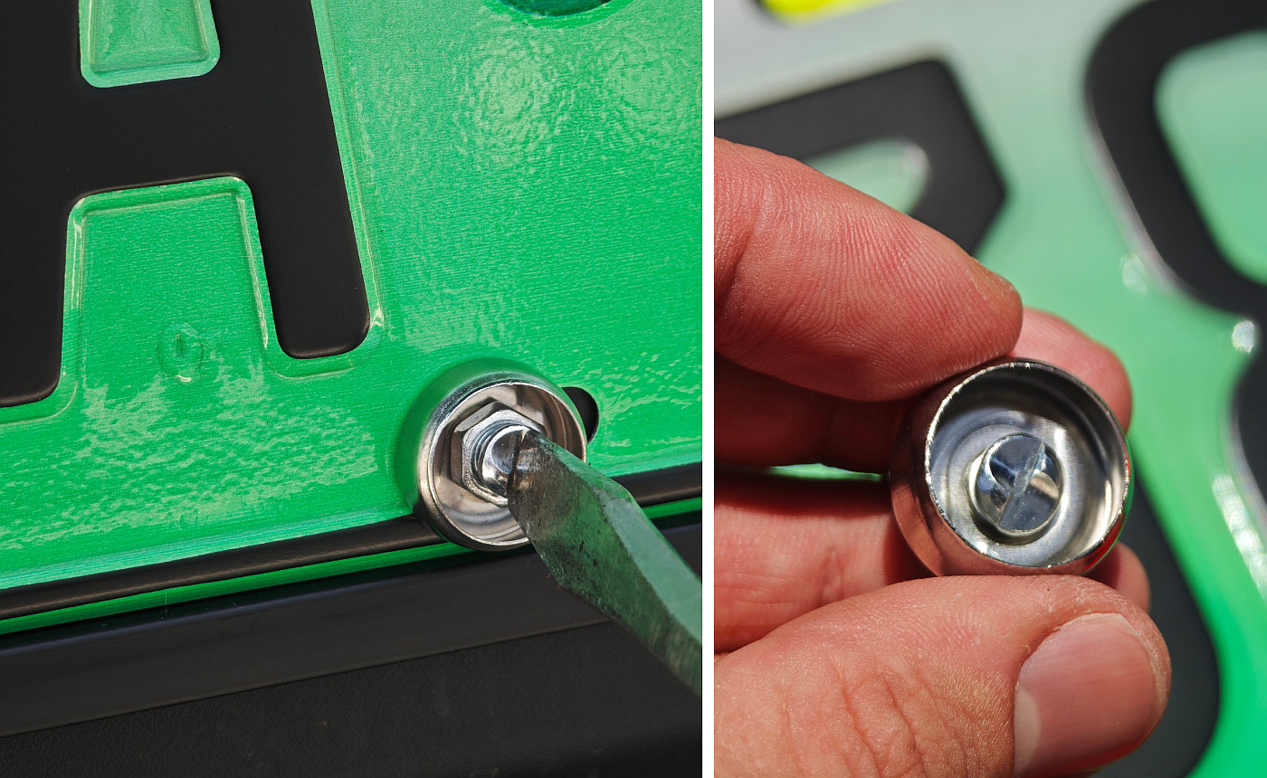 ГИБДД выдаёт болты со специальной шляпкой, чтобы номер ночью не свинтили