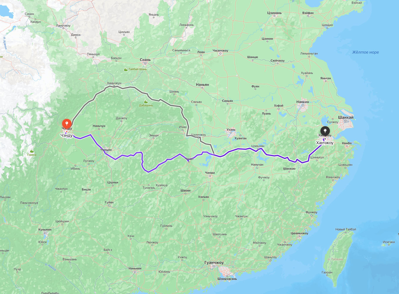 От Сычуаня до Чжэцзяна ~2000 км.