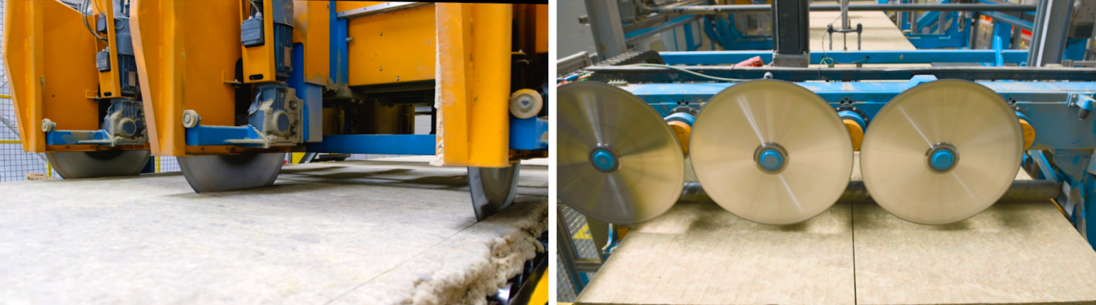 Линия выдаёт десятки идеально ровных плит каждую минуту. Точность резки непосредственно влияет на удобство монтажа и, как следствие, на качество звукоизоляции в конечном помещении.