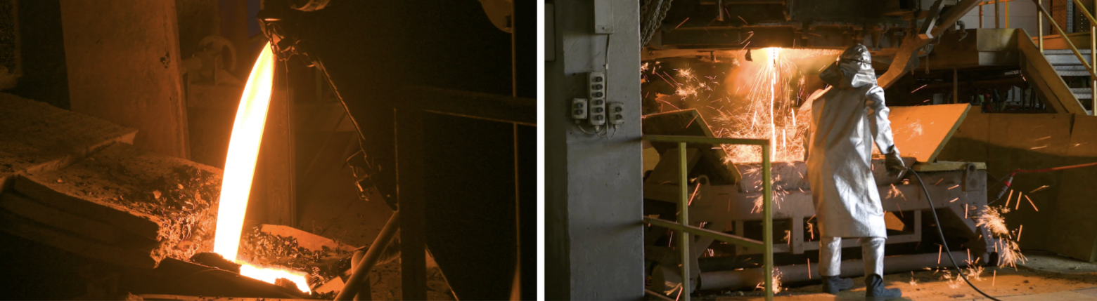 Восстановленный металл оседает на дне, он не должен попасть в конечный продукт. Этот металл мы сдаём на переработку.