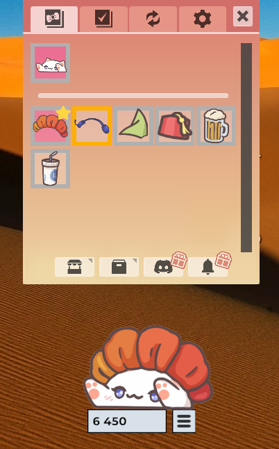 Скринкаст рабочего экрана с работающим приложением Bongo Cat