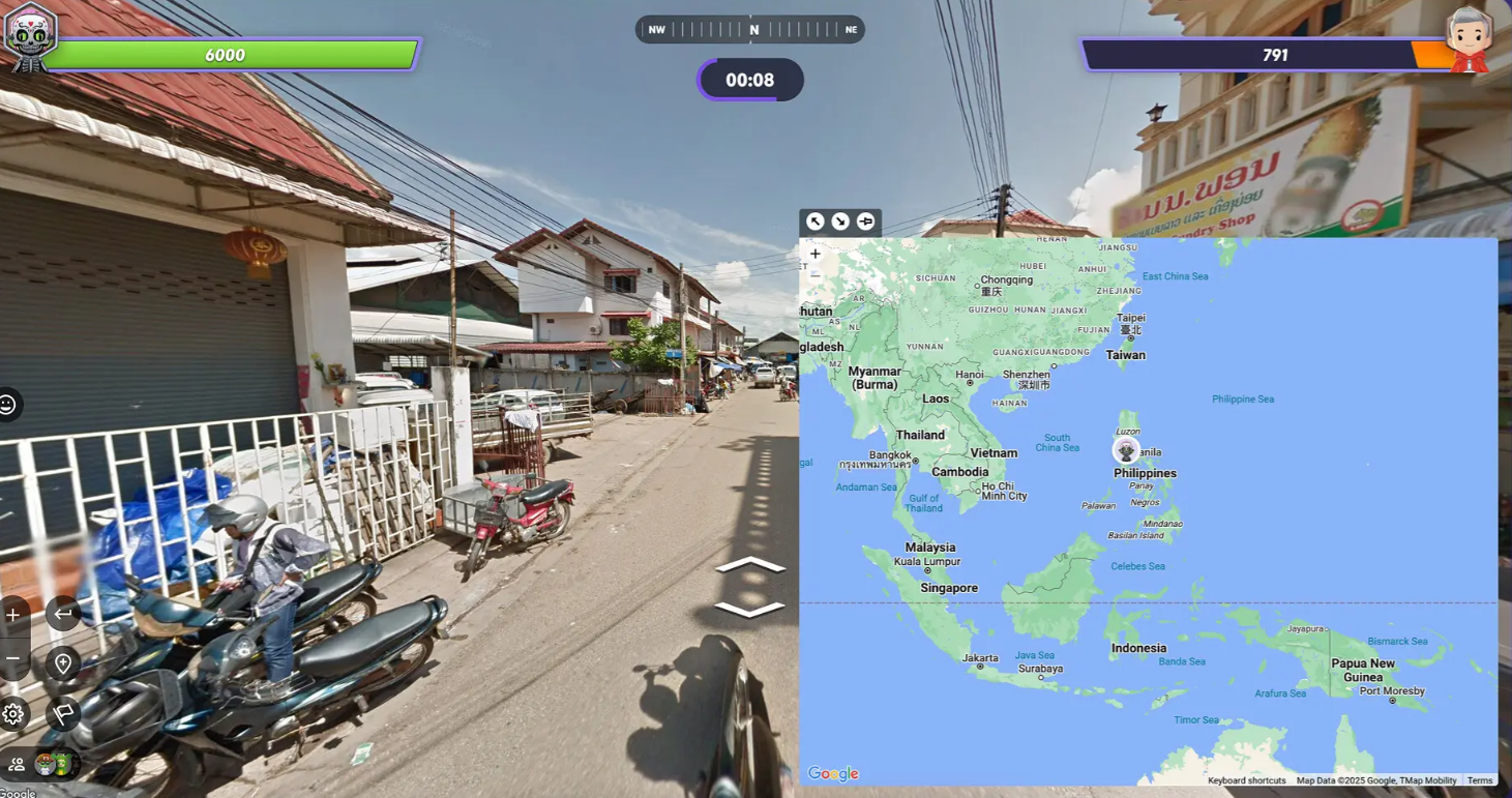 Скринкаст из игры GeoGuessr