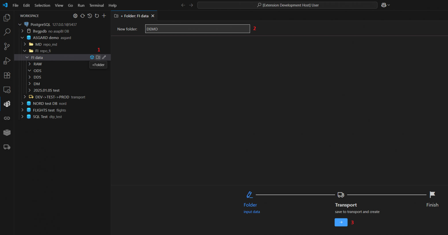 Рис. 3. Создание папки - ввод наименования